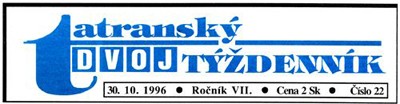 logotyp - Tatranský dvojtýždenník z roku 1996