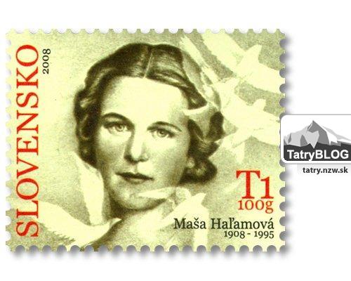 Maša Haľamová na poštovej známke
